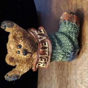 Bearwear from Boyd's, Christmas Brown Bear in a Green Stocking Pin